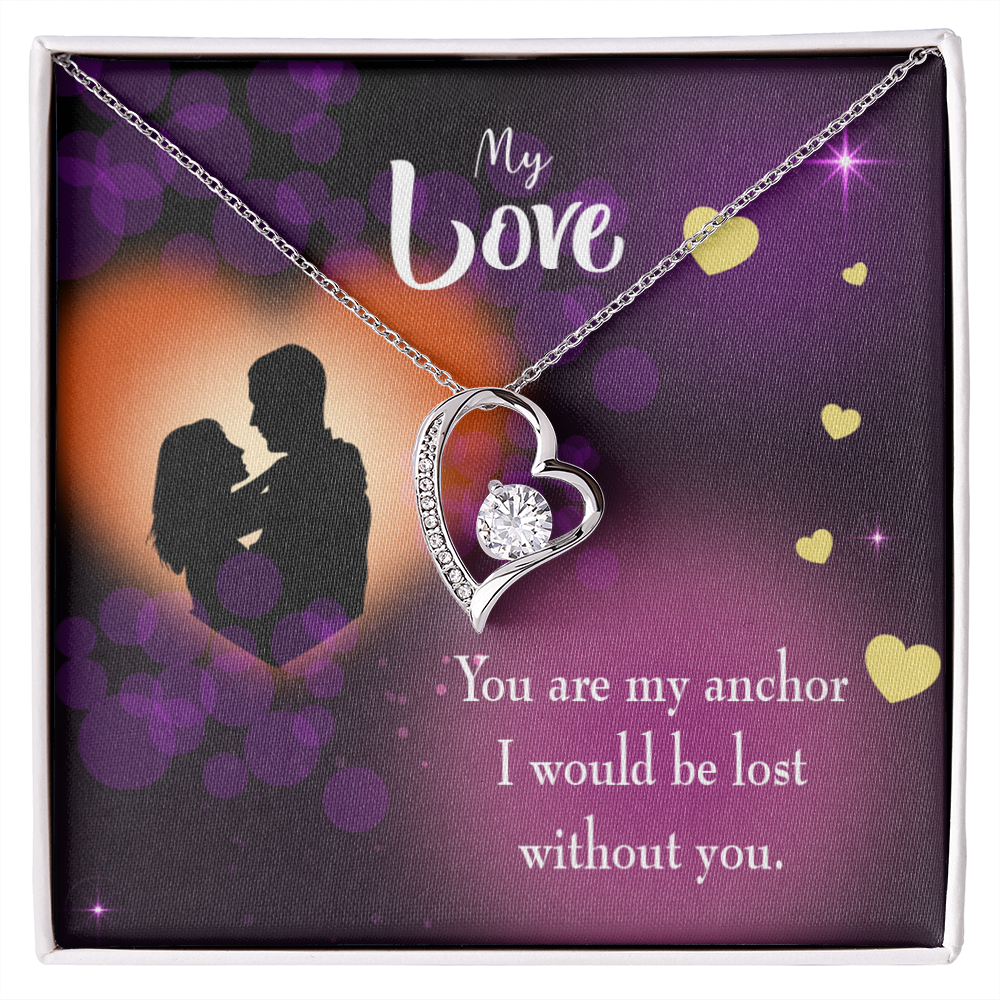 To My Wife You Are my Anchor Forever Necklace w Message Card-Express Your Love Gifts