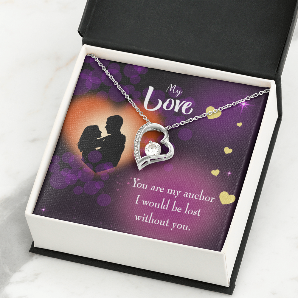 To My Wife You Are my Anchor Forever Necklace w Message Card-Express Your Love Gifts