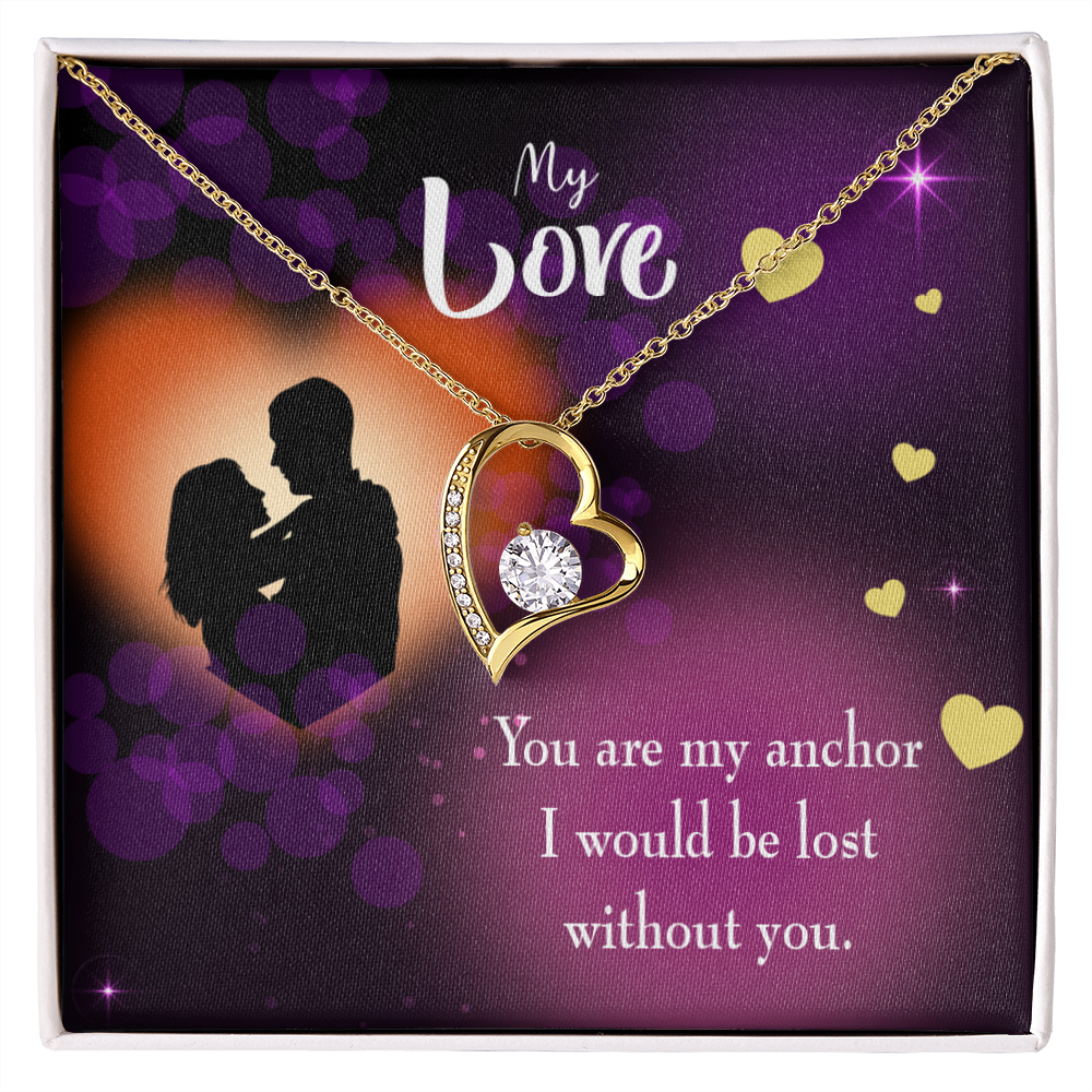 To My Wife You Are my Anchor Forever Necklace w Message Card-Express Your Love Gifts