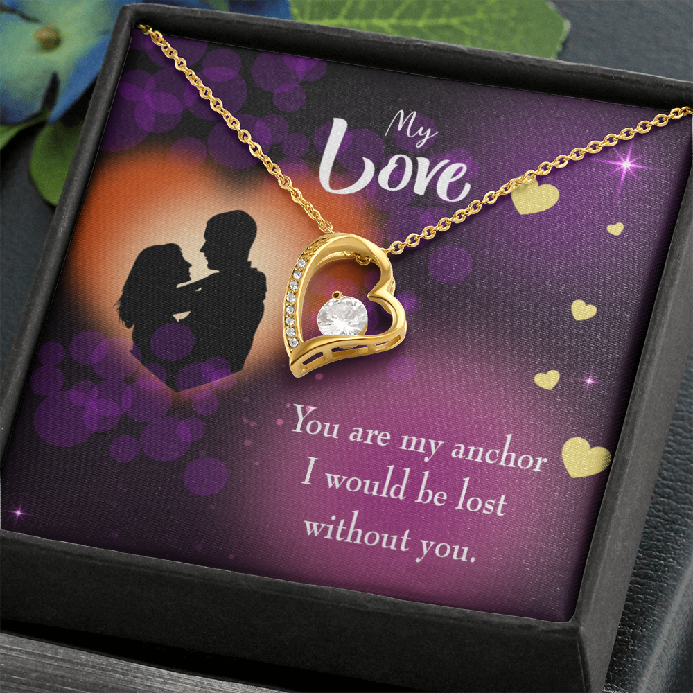 To My Wife You Are my Anchor Forever Necklace w Message Card-Express Your Love Gifts