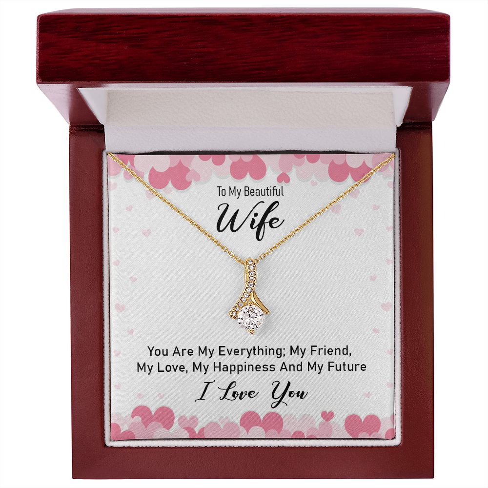 To My Wife You Are My Everything Alluring Ribbon Necklace Message Card-Express Your Love Gifts