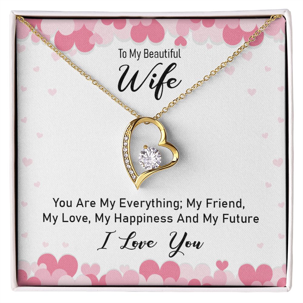 To My Wife You Are My Everything Forever Necklace w Message Card-Express Your Love Gifts