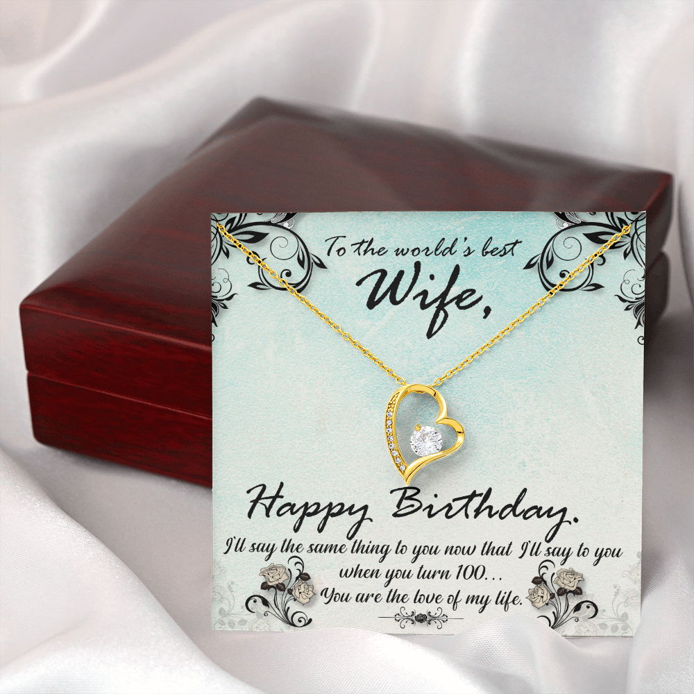 To My Wife You Are The Love of My Life Birthday Message Forever Necklace w Message Card-Express Your Love Gifts