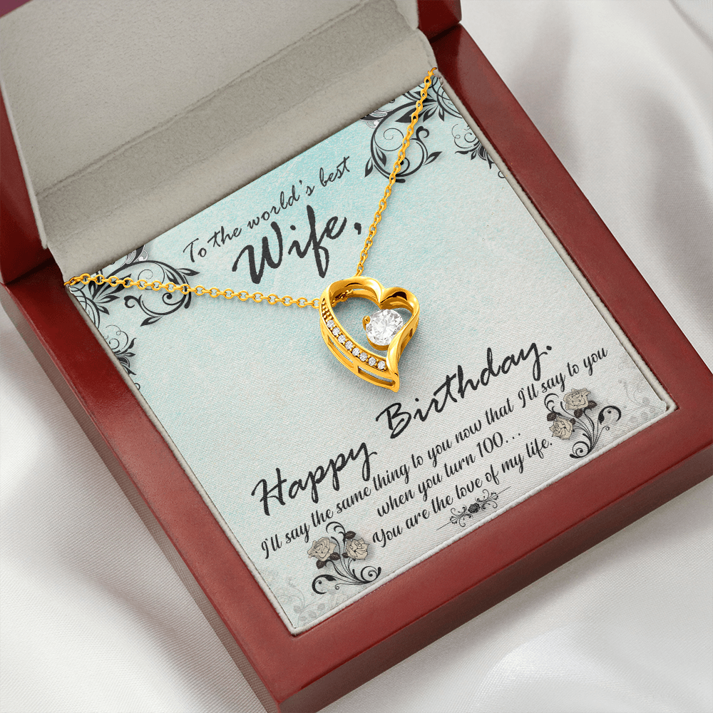 To My Wife You Are The Love of My Life Birthday Message Forever Necklace w Message Card-Express Your Love Gifts