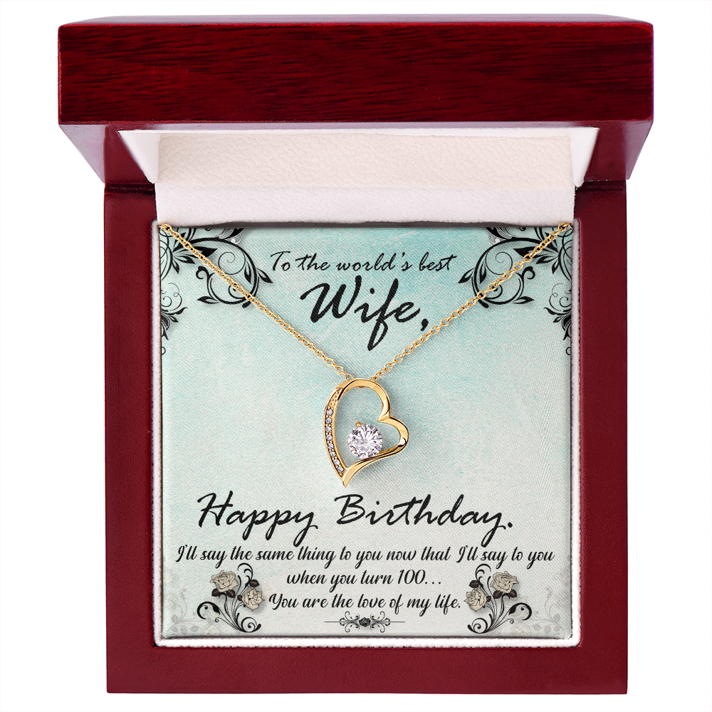 To My Wife You Are The Love of My Life Birthday Message Forever Necklace w Message Card-Express Your Love Gifts