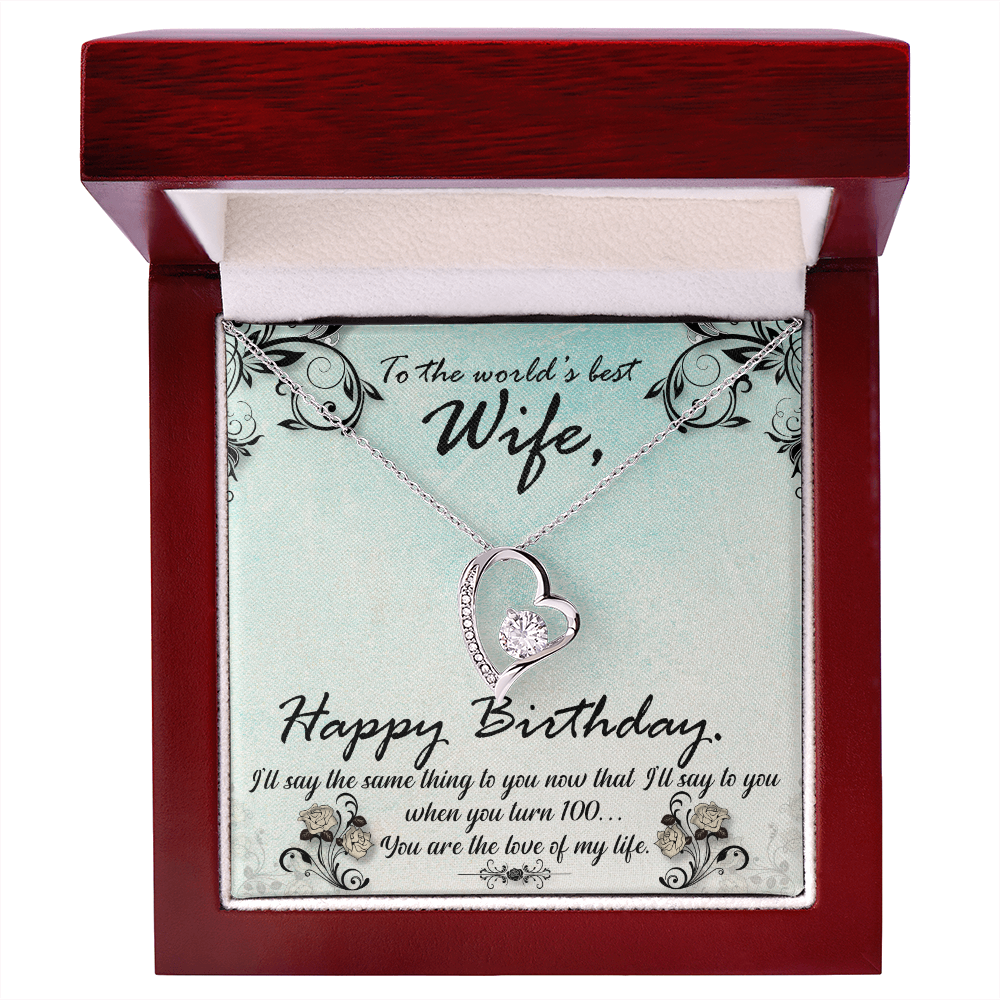 To My Wife You Are The Love of My Life Birthday Message Forever Necklace w Message Card-Express Your Love Gifts