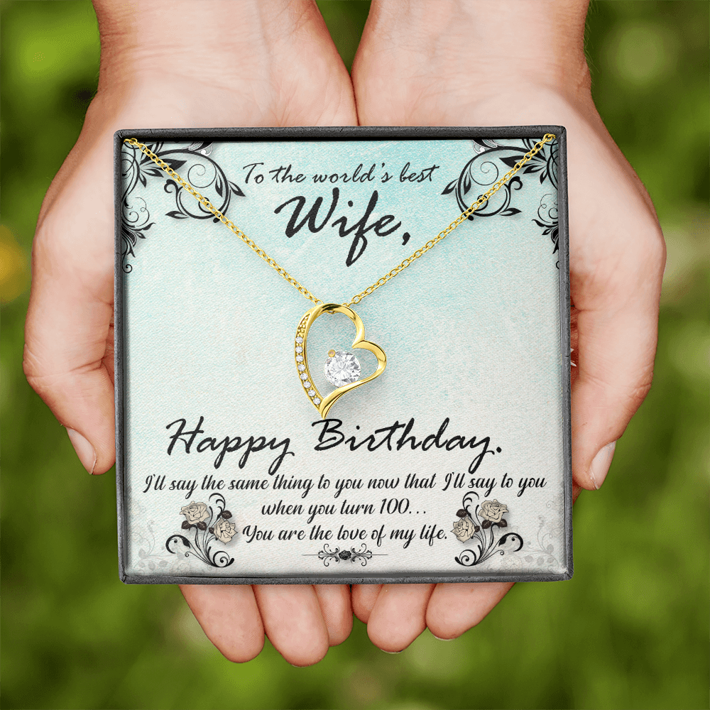 To My Wife You Are The Love of My Life Birthday Message Forever Necklace w Message Card-Express Your Love Gifts