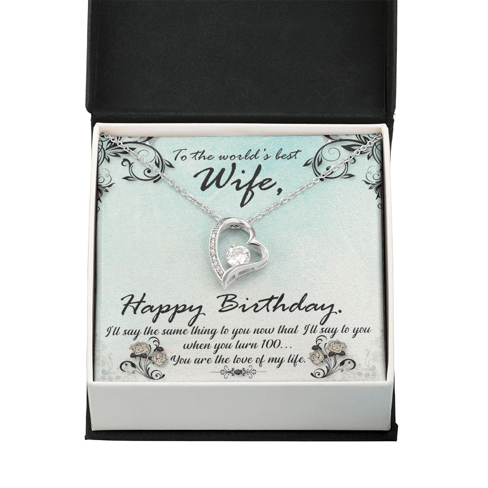 To My Wife You Are The Love of My Life Birthday Message Forever Necklace w Message Card-Express Your Love Gifts