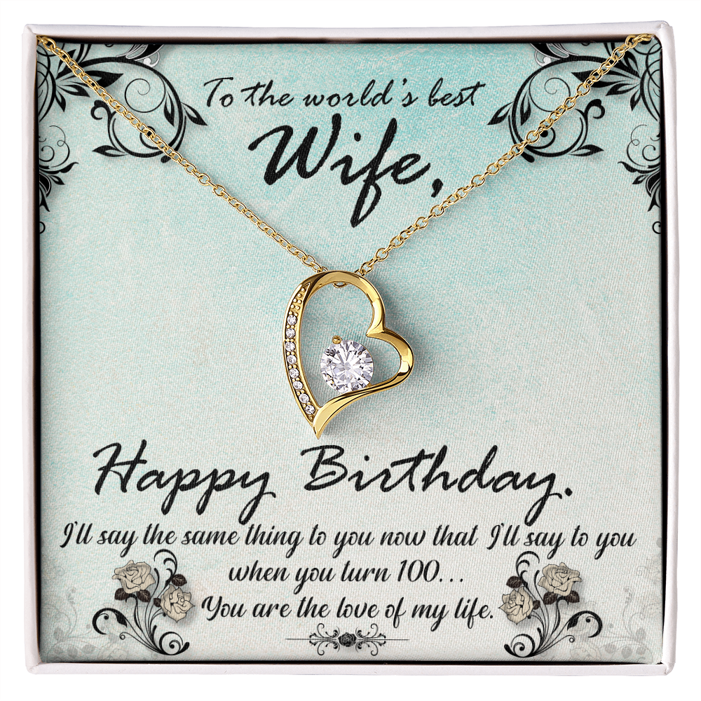 To My Wife You Are The Love of My Life Birthday Message Forever Necklace w Message Card-Express Your Love Gifts