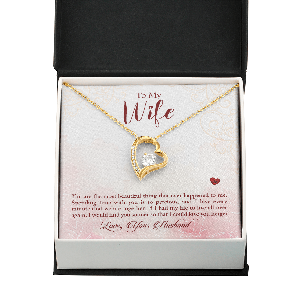 To My Wife You Are The Most Beautiful Thing Forever Necklace w Message Card-Express Your Love Gifts