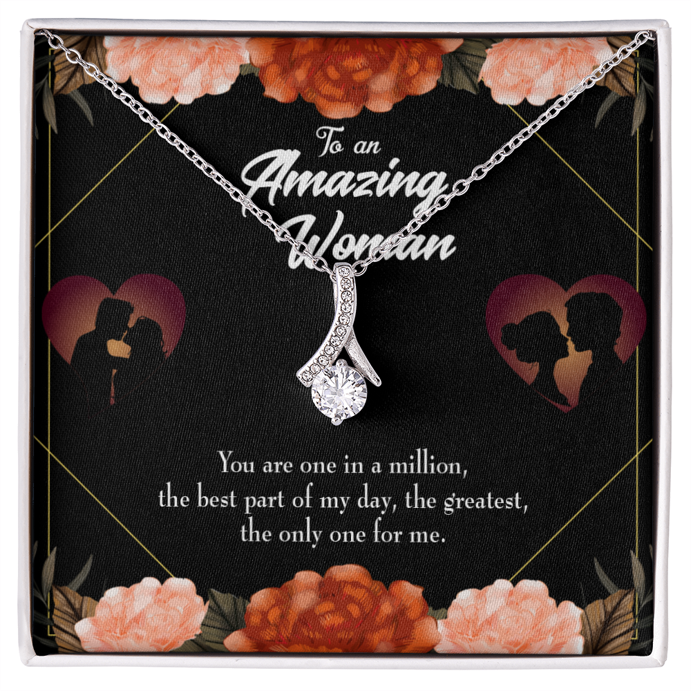 To My Wife You are the One Alluring Ribbon Necklace Message Card-Express Your Love Gifts