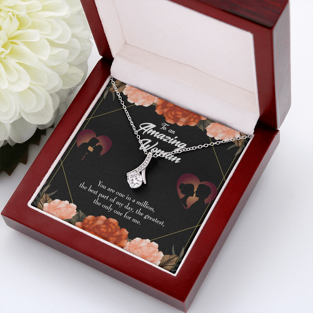 To My Wife You are the One Alluring Ribbon Necklace Message Card-Express Your Love Gifts