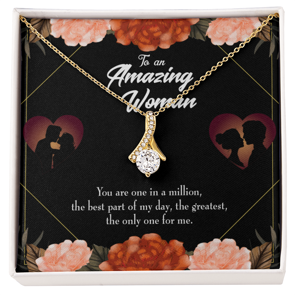 To My Wife You are the One Alluring Ribbon Necklace Message Card-Express Your Love Gifts