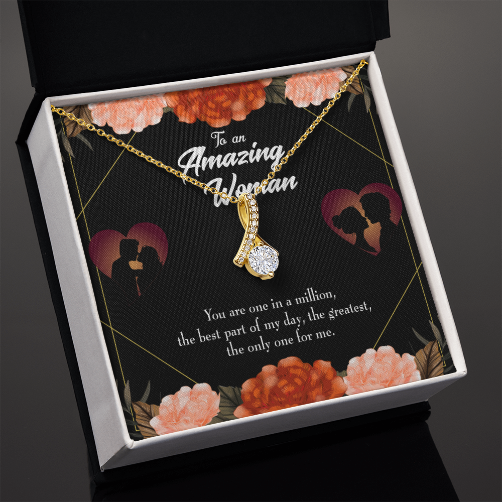 To My Wife You are the One Alluring Ribbon Necklace Message Card-Express Your Love Gifts