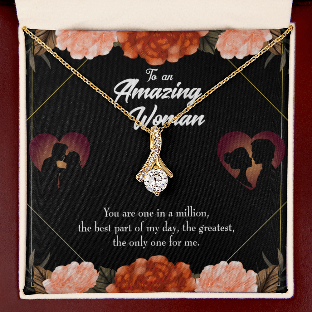 To My Wife You are the One Alluring Ribbon Necklace Message Card-Express Your Love Gifts