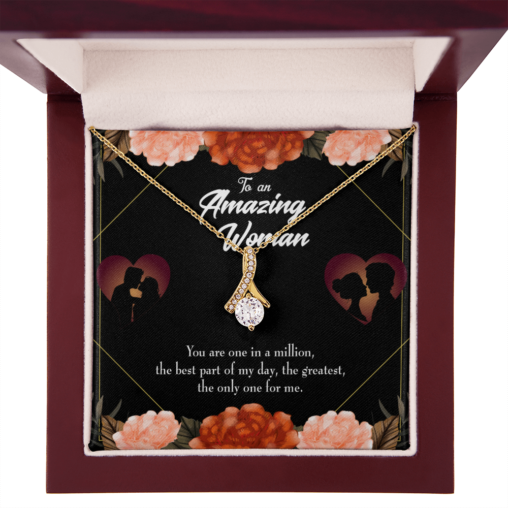 To My Wife You are the One Alluring Ribbon Necklace Message Card-Express Your Love Gifts