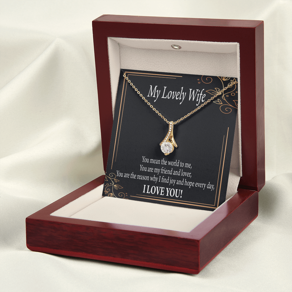 To My Wife You Are The Reason Alluring Ribbon Necklace Message Card-Express Your Love Gifts