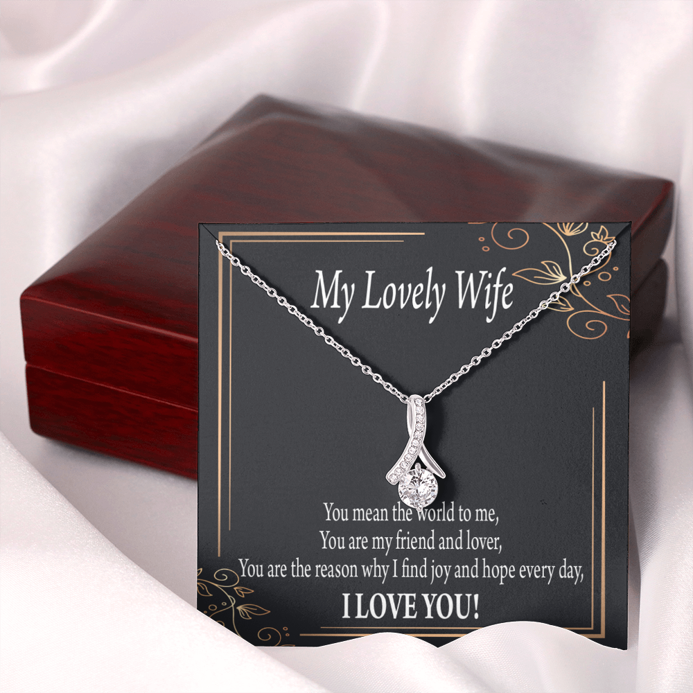 To My Wife You Are The Reason Alluring Ribbon Necklace Message Card-Express Your Love Gifts