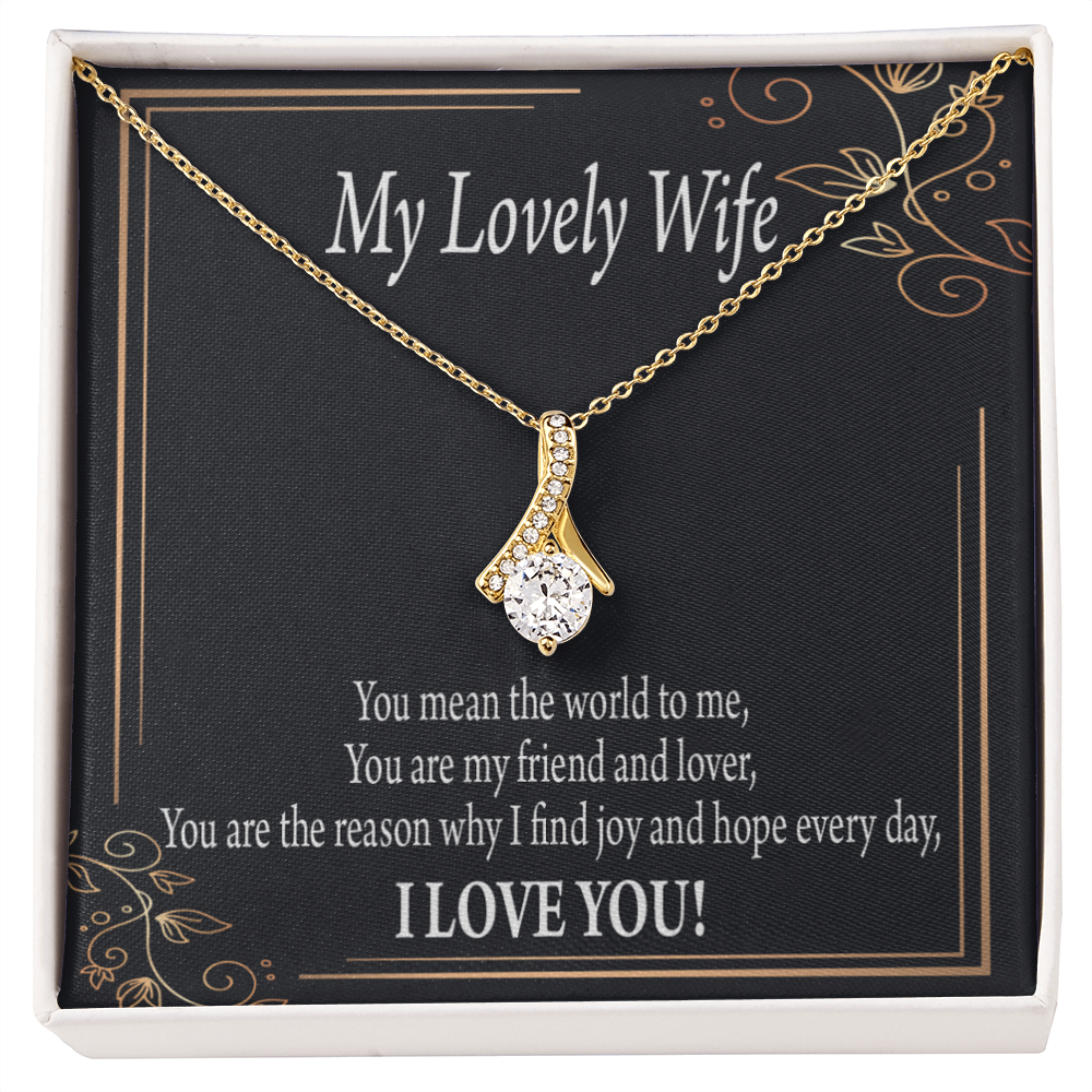 To My Wife You Are The Reason Alluring Ribbon Necklace Message Card-Express Your Love Gifts