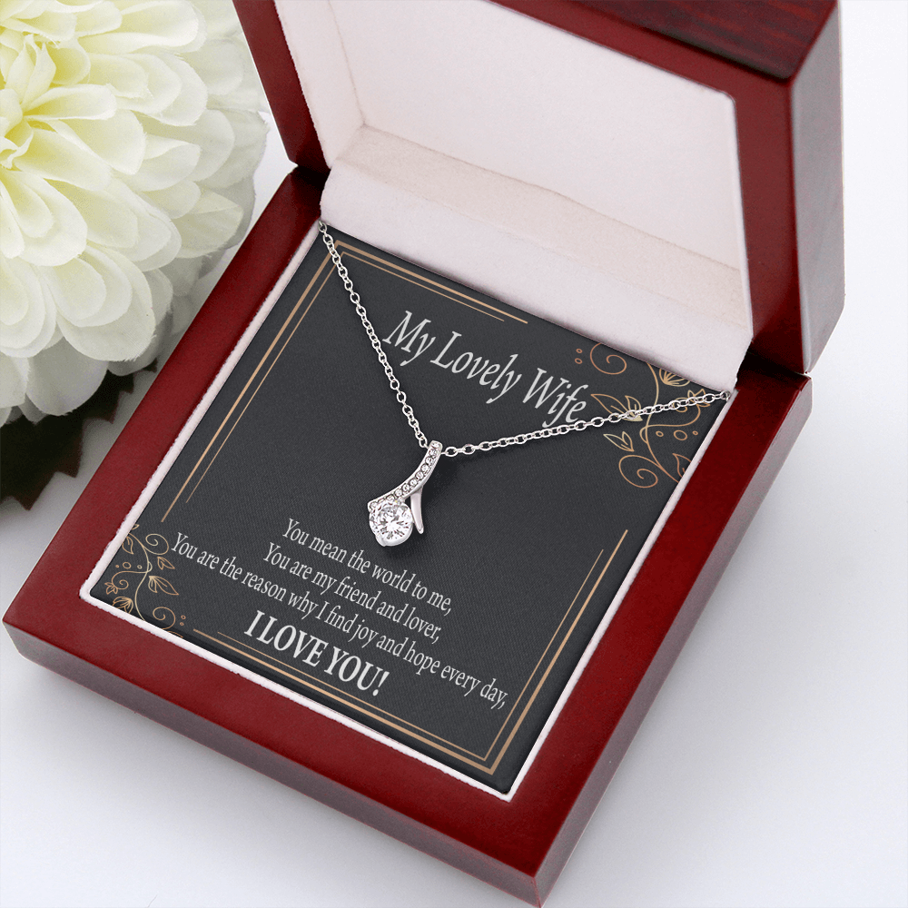 To My Wife You Are The Reason Alluring Ribbon Necklace Message Card-Express Your Love Gifts