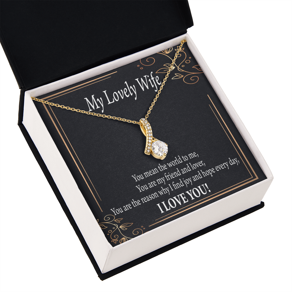 To My Wife You Are The Reason Alluring Ribbon Necklace Message Card-Express Your Love Gifts