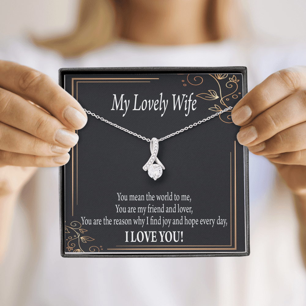 To My Wife You Are The Reason Alluring Ribbon Necklace Message Card-Express Your Love Gifts