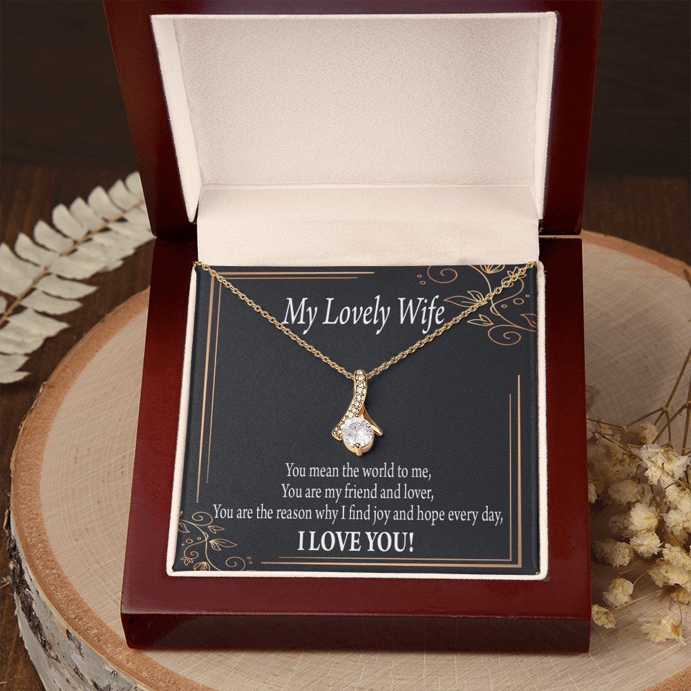 To My Wife You Are The Reason Alluring Ribbon Necklace Message Card-Express Your Love Gifts