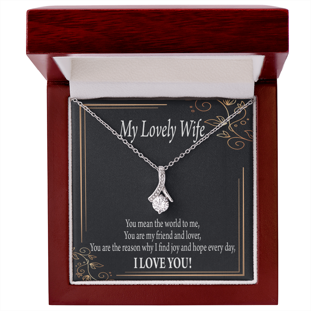 To My Wife You Are The Reason Alluring Ribbon Necklace Message Card-Express Your Love Gifts