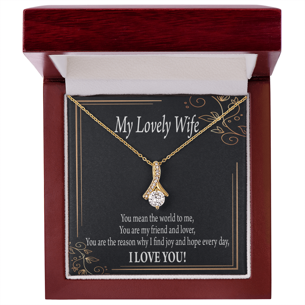 To My Wife You Are The Reason Alluring Ribbon Necklace Message Card-Express Your Love Gifts