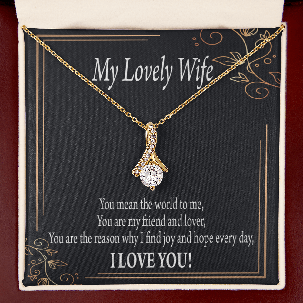 To My Wife You Are The Reason Alluring Ribbon Necklace Message Card-Express Your Love Gifts