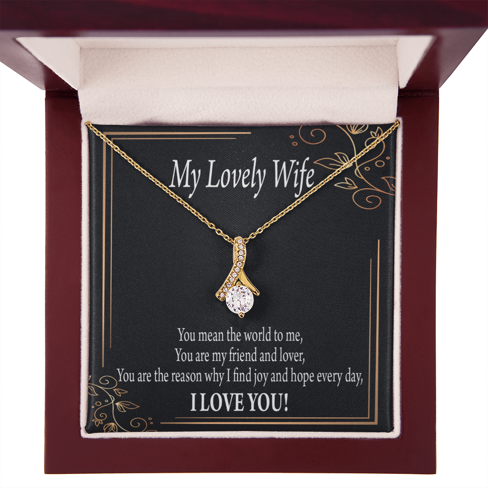 To My Wife You Are The Reason Alluring Ribbon Necklace Message Card-Express Your Love Gifts