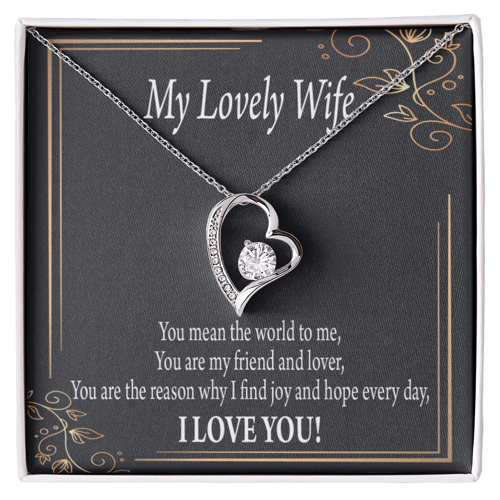 To My Wife You Are The Reason Forever Necklace w Message Card-Express Your Love Gifts