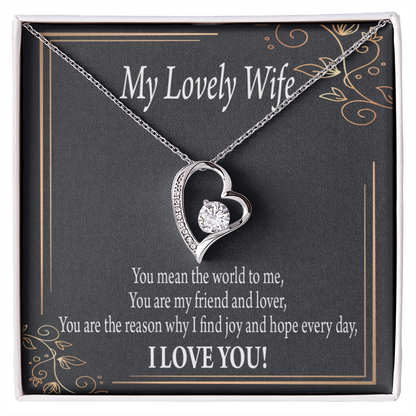 To My Wife You Are The Reason Forever Necklace w Message Card-Express Your Love Gifts