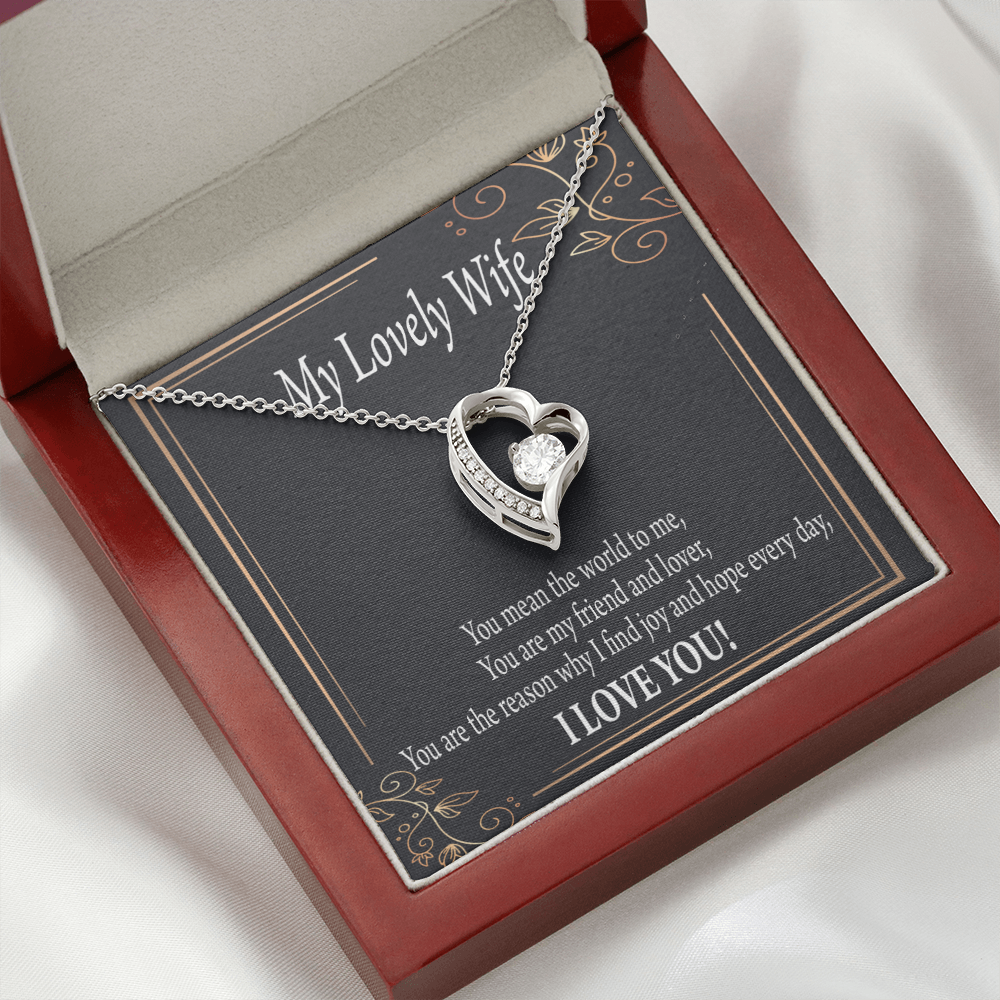 To My Wife You Are The Reason Forever Necklace w Message Card-Express Your Love Gifts