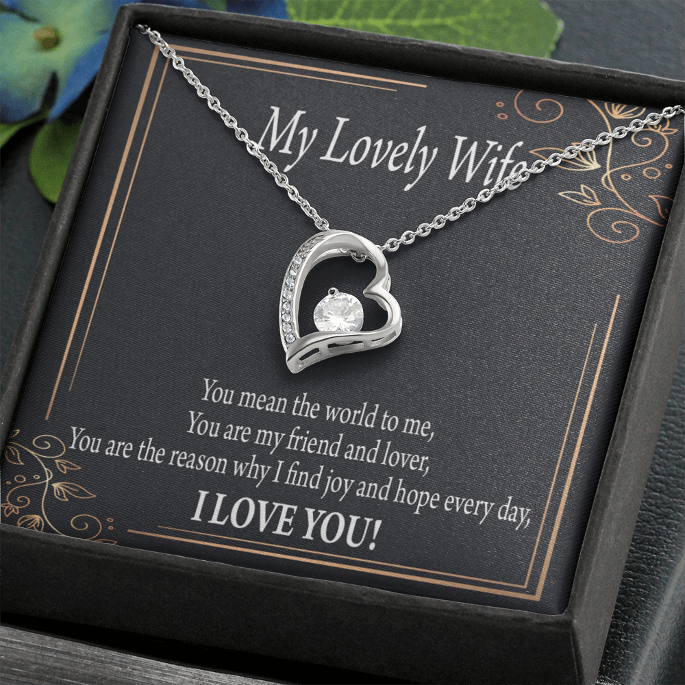 To My Wife You Are The Reason Forever Necklace w Message Card-Express Your Love Gifts