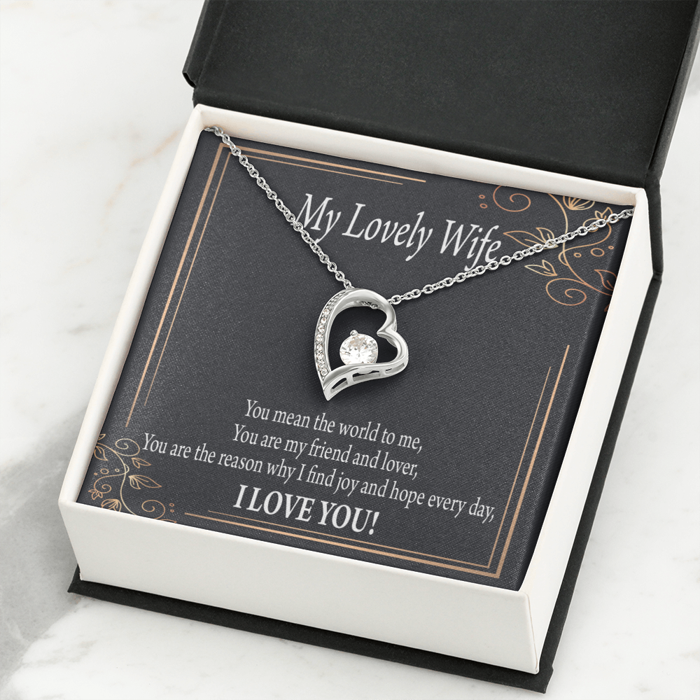 To My Wife You Are The Reason Forever Necklace w Message Card-Express Your Love Gifts