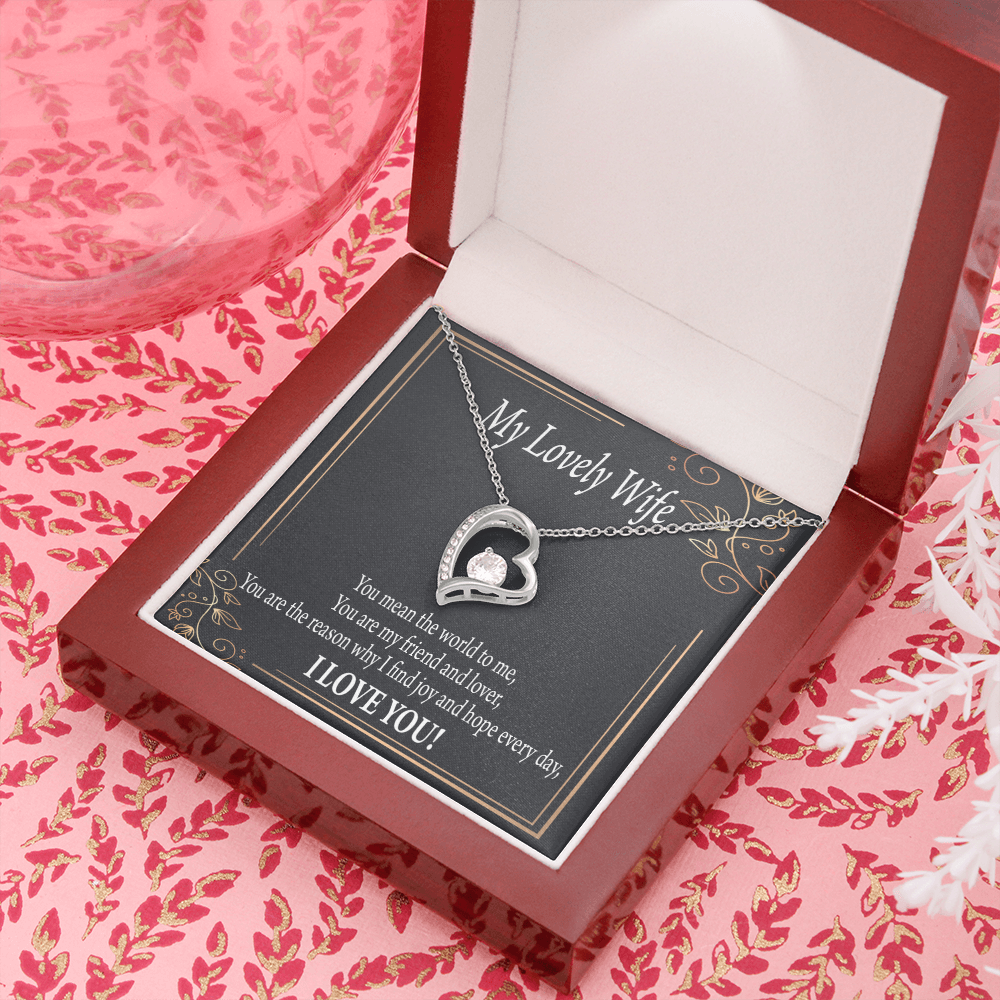 To My Wife You Are The Reason Forever Necklace w Message Card-Express Your Love Gifts