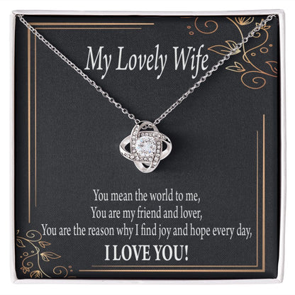 To My Wife You Are The Reason Infinity Knot Necklace Message Card-Express Your Love Gifts