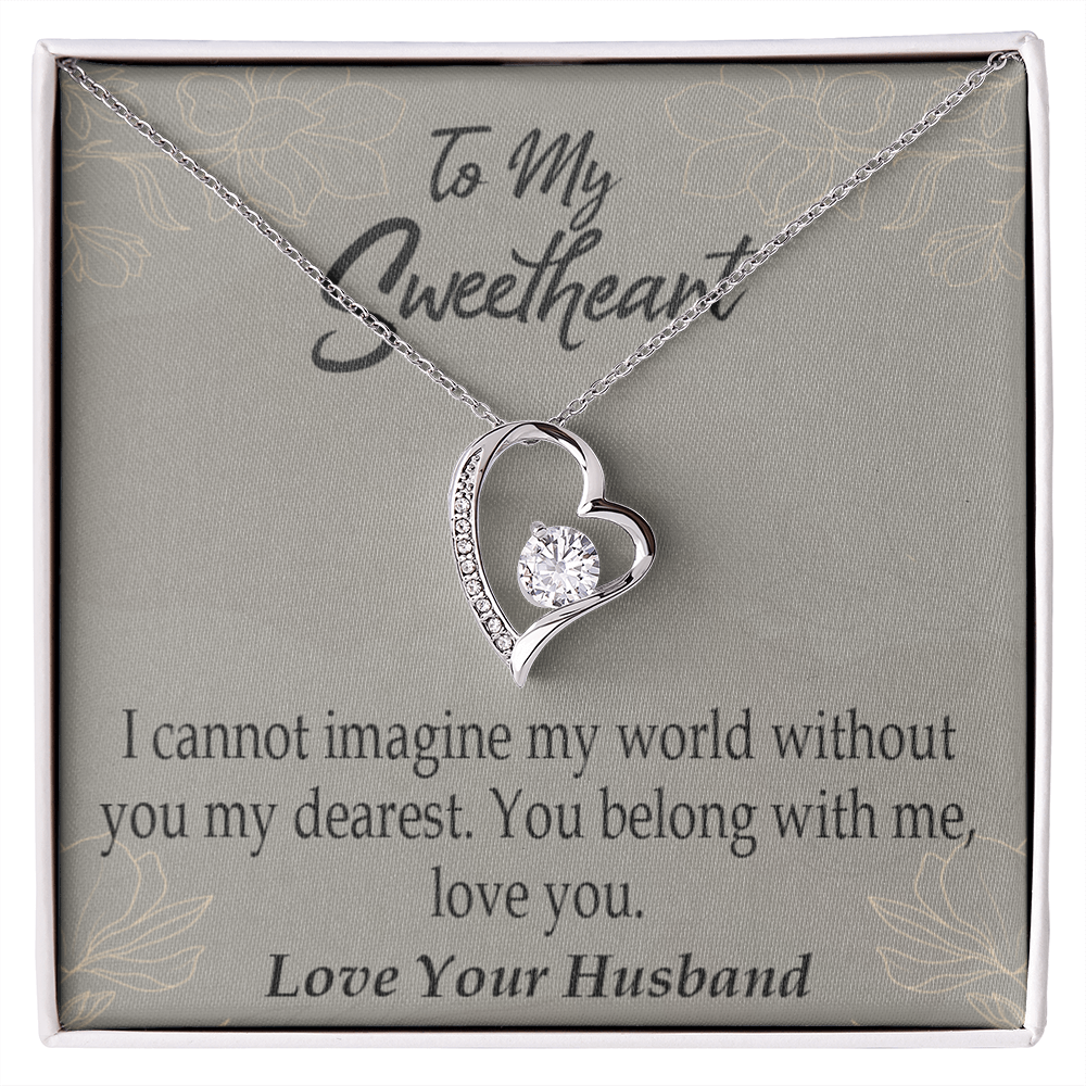 To My Wife You Belong With Me Forever Necklace w Message Card-Express Your Love Gifts