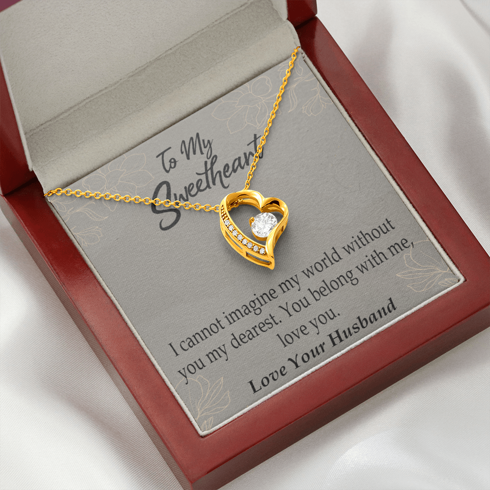 To My Wife You Belong With Me Forever Necklace w Message Card-Express Your Love Gifts