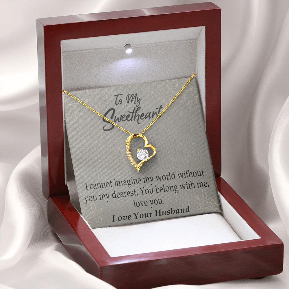 To My Wife You Belong With Me Forever Necklace w Message Card-Express Your Love Gifts