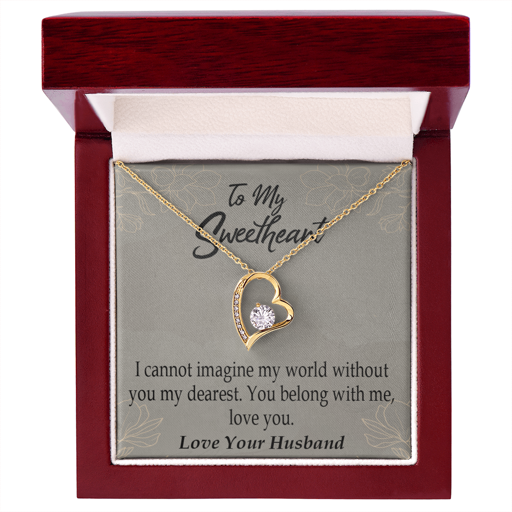 To My Wife You Belong With Me Forever Necklace w Message Card-Express Your Love Gifts