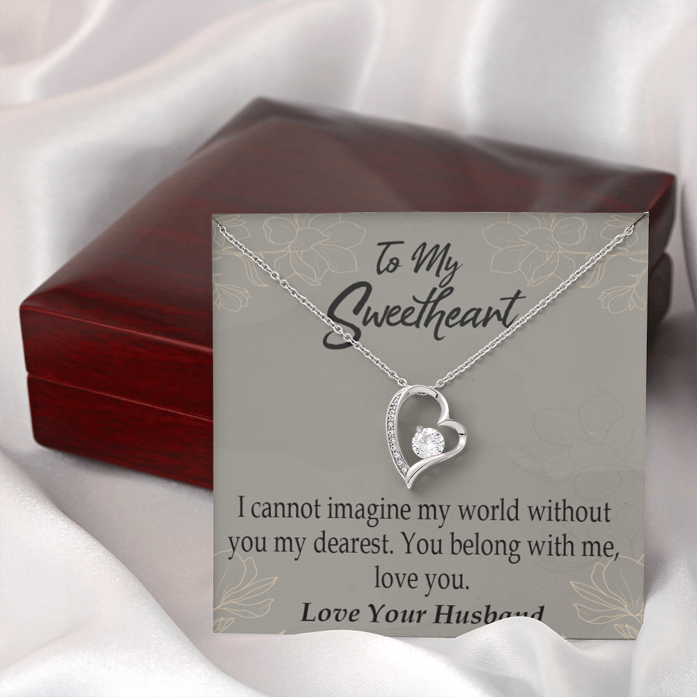 To My Wife You Belong With Me Forever Necklace w Message Card-Express Your Love Gifts