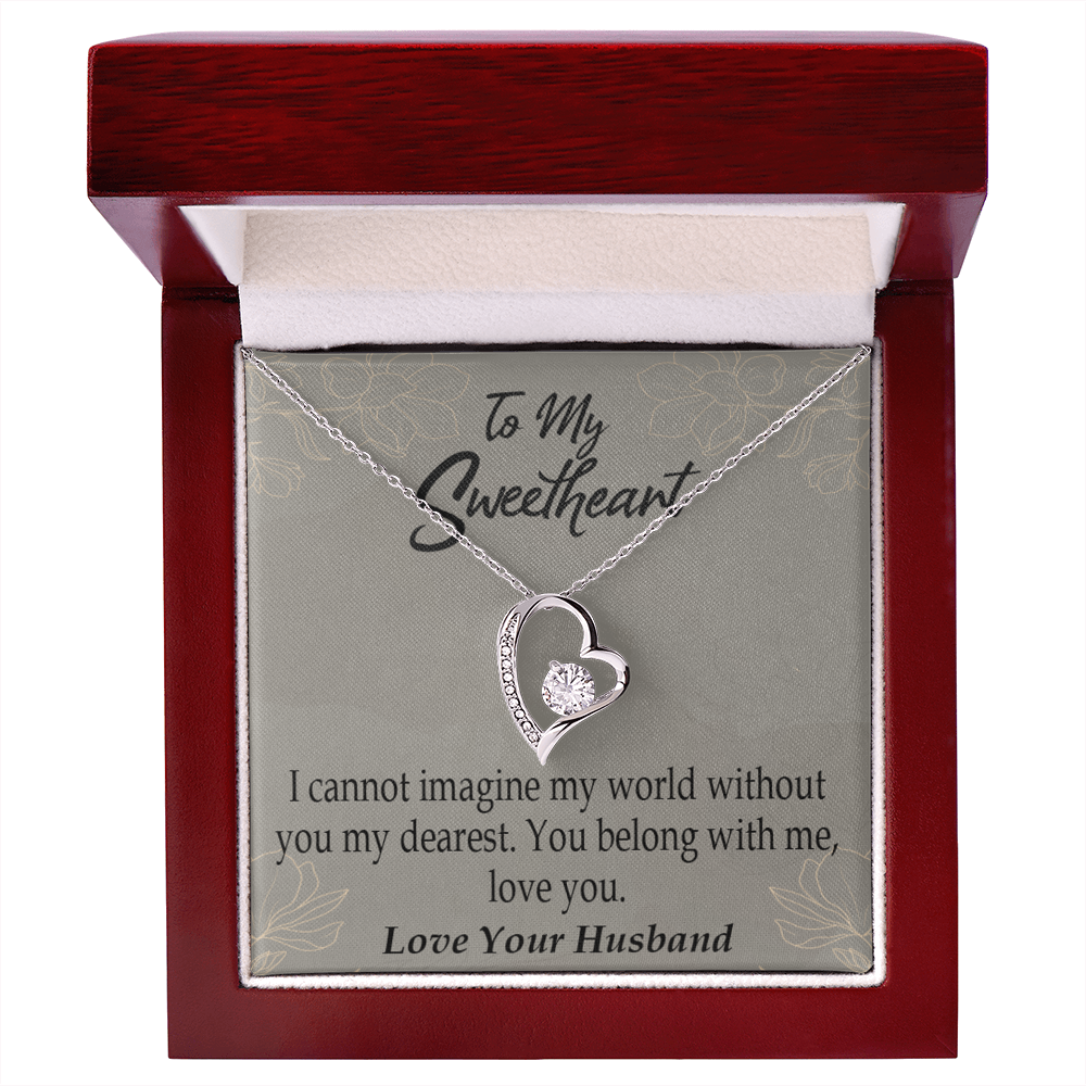 To My Wife You Belong With Me Forever Necklace w Message Card-Express Your Love Gifts