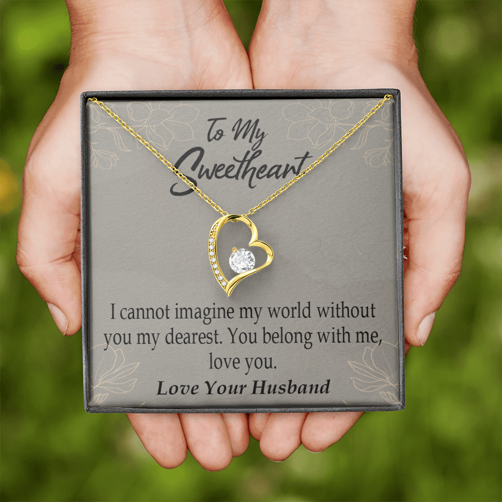 To My Wife You Belong With Me Forever Necklace w Message Card-Express Your Love Gifts