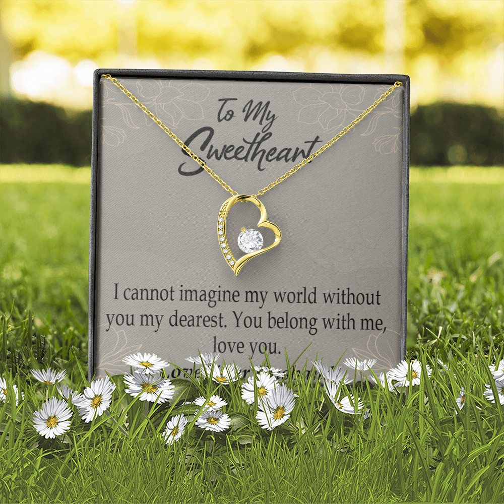 To My Wife You Belong With Me Forever Necklace w Message Card-Express Your Love Gifts