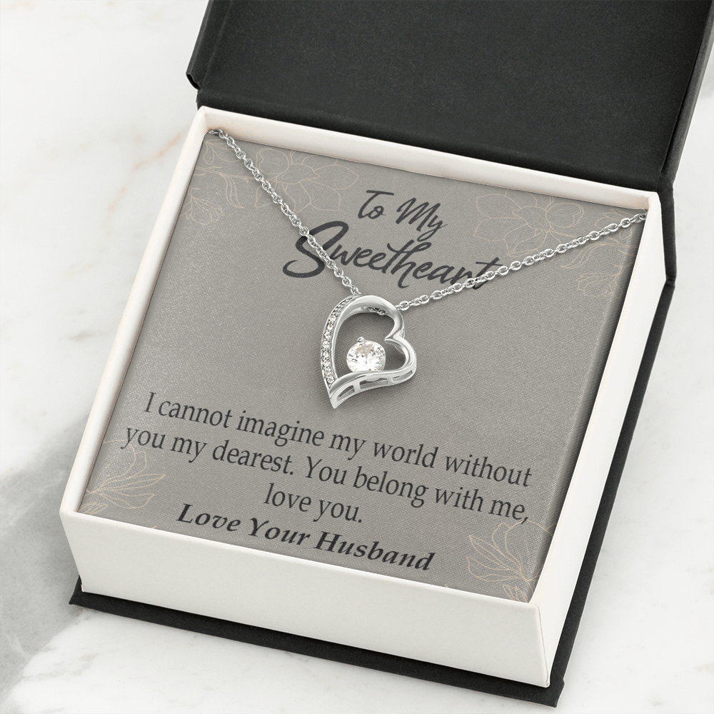 To My Wife You Belong With Me Forever Necklace w Message Card-Express Your Love Gifts