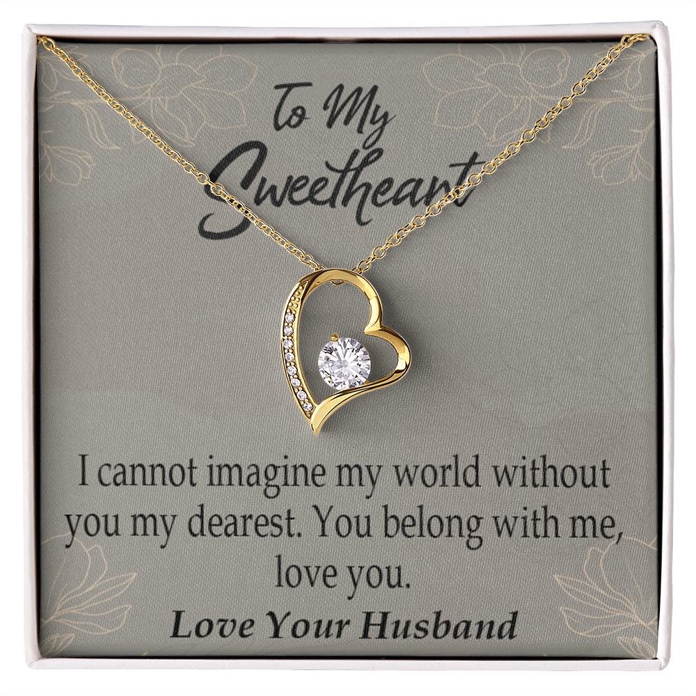 To My Wife You Belong With Me Forever Necklace w Message Card-Express Your Love Gifts