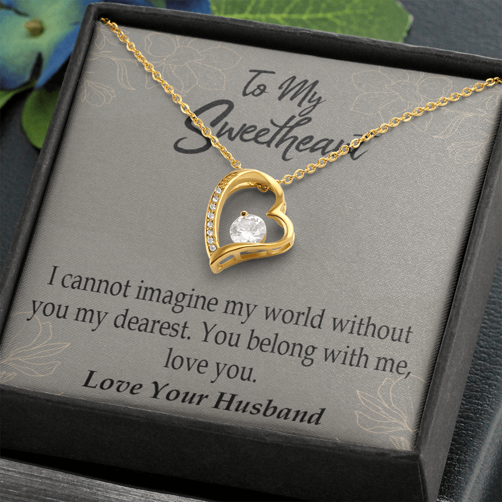 To My Wife You Belong With Me Forever Necklace w Message Card-Express Your Love Gifts