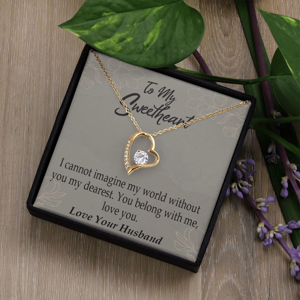 To My Wife You Belong With Me Forever Necklace w Message Card-Express Your Love Gifts